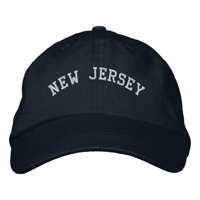New Jersey Embroidered Basic Cap Navy Blue (Front)