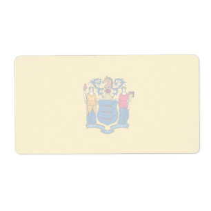 New Jersey Faint Flag Shipping Label