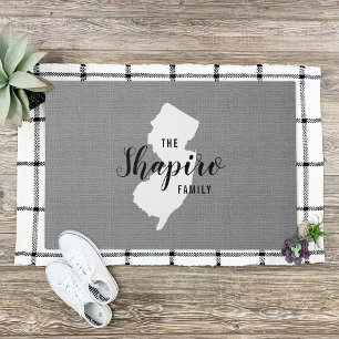 New Jersey Family Monogram State Doormat