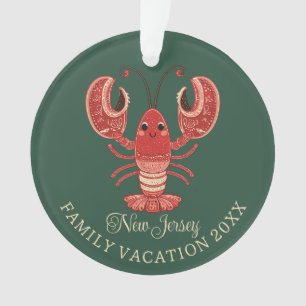 New Jersey Family Vacation Keepsake Lobster Ornament