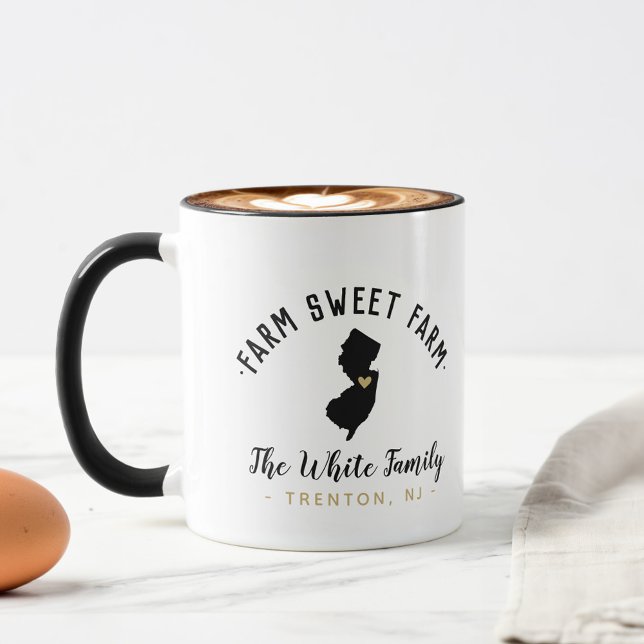 New Jersey Farm Sweet Farm Family Monogram Mug (Creator Uploaded)