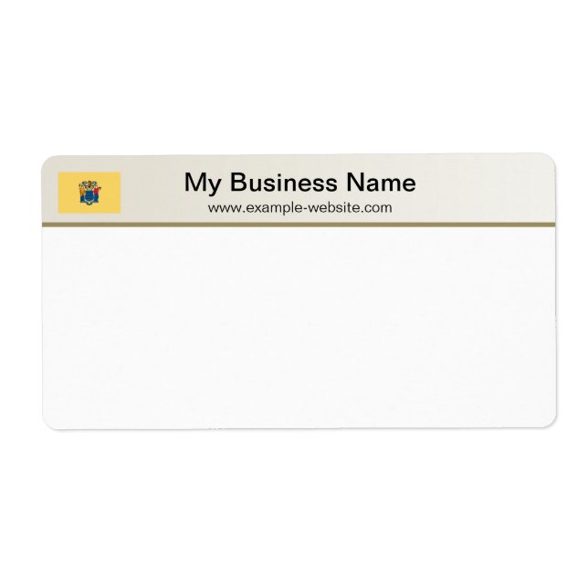 New Jersey Flag Header Shipping Label (Front)