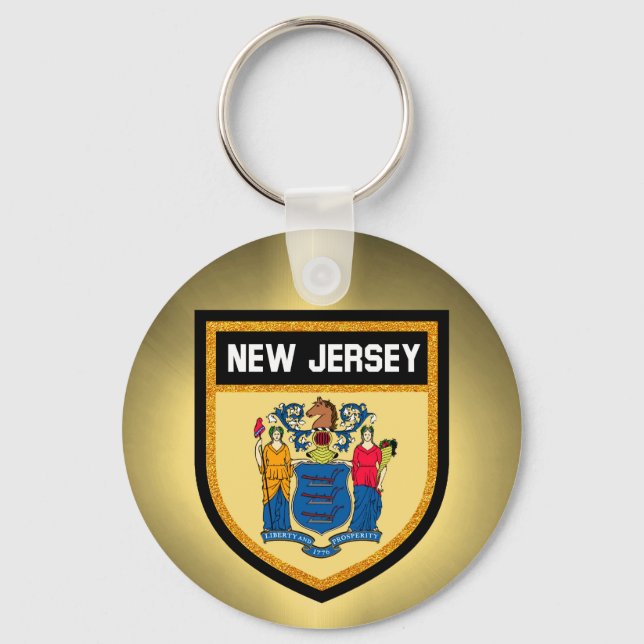 New Jersey Flag Key Ring (Front)