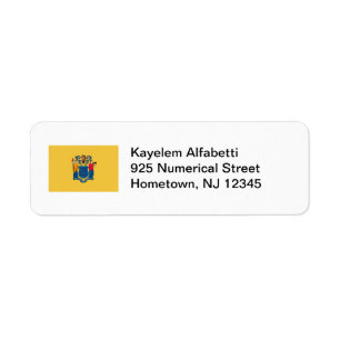 New Jersey Flag Return Address Label
