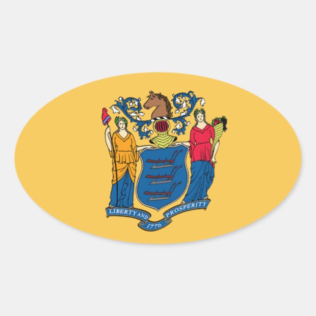 New Jersey Flag Sticker (Front)
