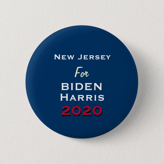 NEW JERSEY For BIDEN HARRIS 2020 Round Button (Front)