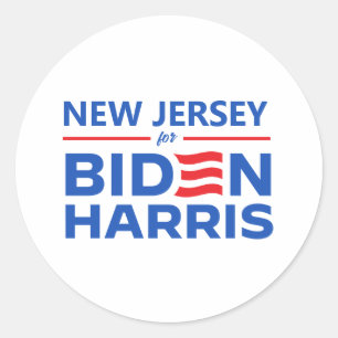New Jersey for Biden Harris Classic Round Sticker