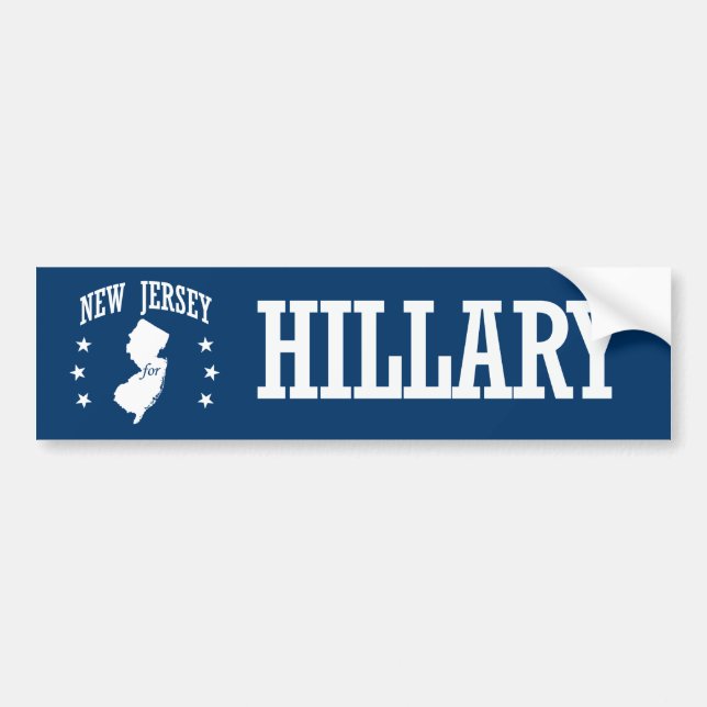 NEW JERSEY FOR HILLARY BUMPER STICKER (Front)