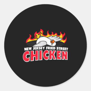 New Jersey Fried Street Chicken Funny Food  Classic Round Sticker