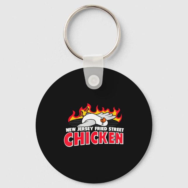 New Jersey Fried Street Chicken Funny Food  Key Ring (Front)