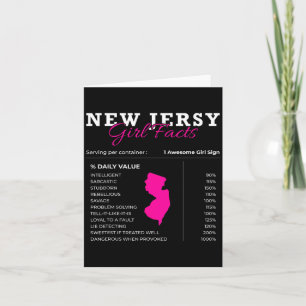 New Jersey Girl Facts - Usa Nj Trenton Funny Garde Card