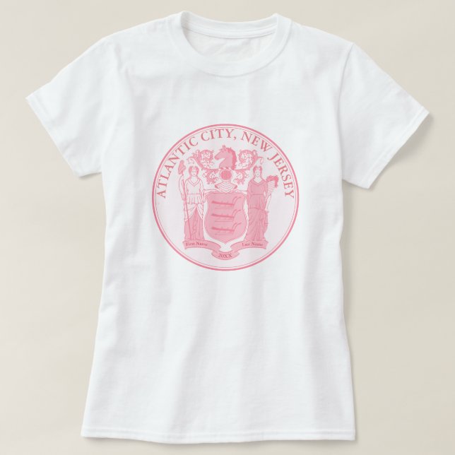 New Jersey Girl Personalise T-Shirt (Design Front)