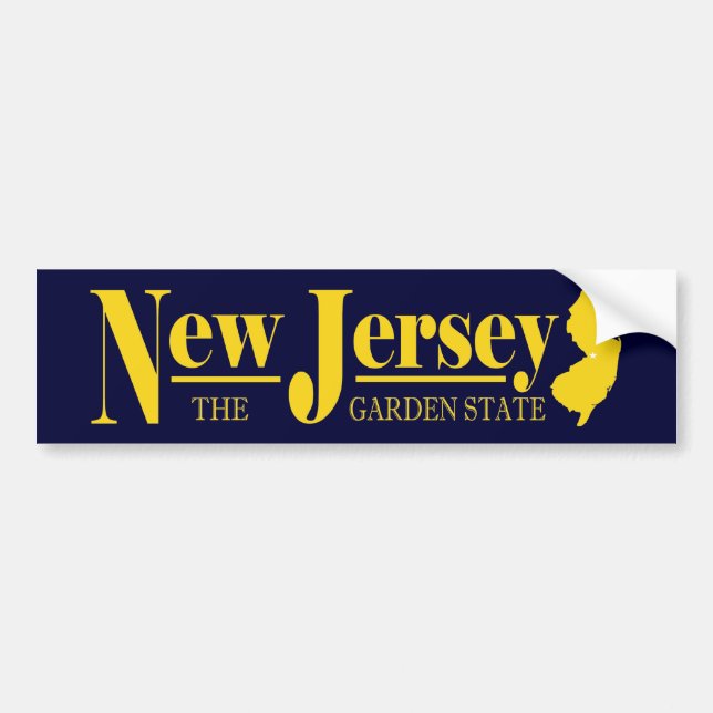 New Jersey Gold Bumper Sticker (Front)