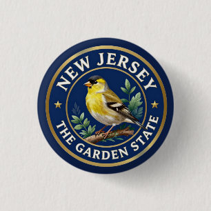 🌼 New Jersey Goldfinch Garden Heritage 3 Cm Round Badge