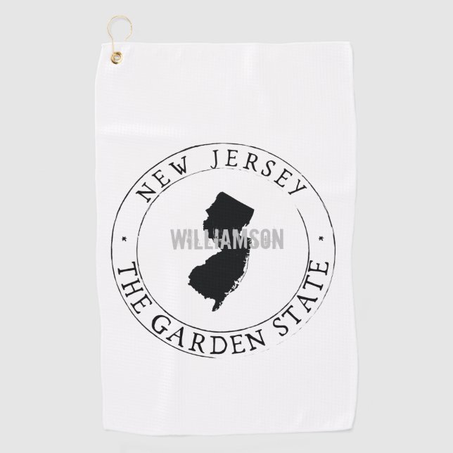New Jersey Golf Towel State Personalised (Front)