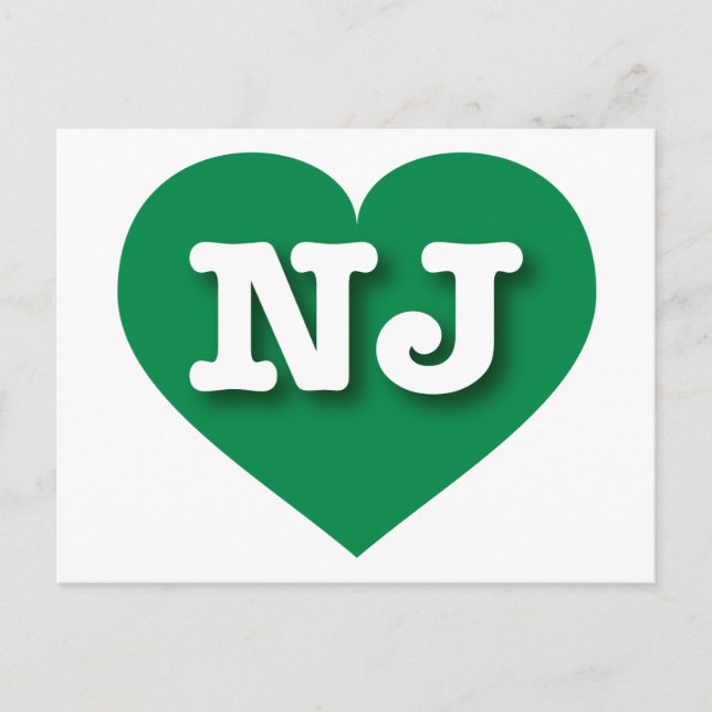 New Jersey Green Heart - I love NJ Postcard (Front)