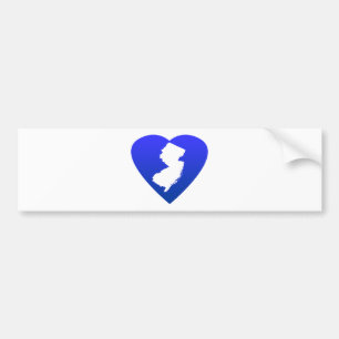 New Jersey heart blue Bumper Sticker