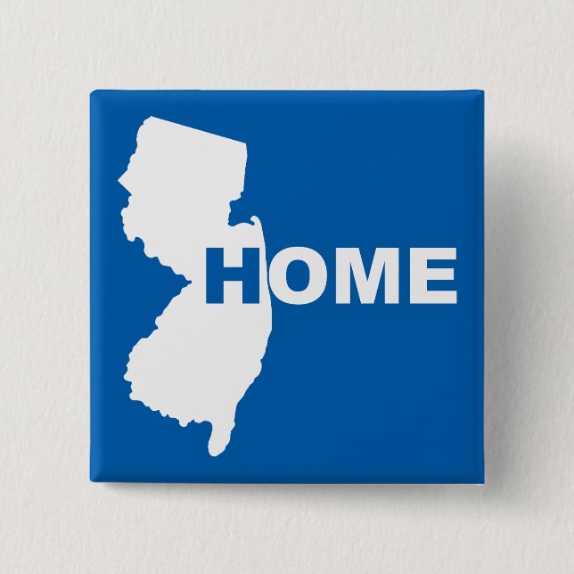 New Jersey Home Away From State Button Badge Pin (Front)