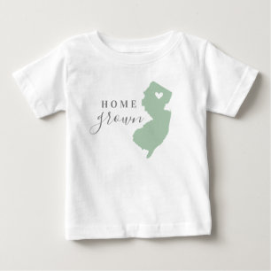 New Jersey Home Grown   Editable Colours State Map Baby T-Shirt