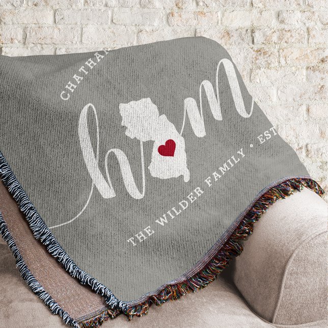New Jersey Home State Personalised Rustic Throw Blanket (Creator Uploaded)