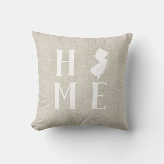 New Jersey Home State Throw Pillow (Front)