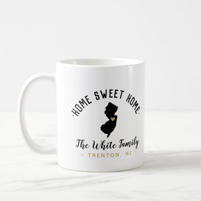 New Jersey Home Sweet Home Family Monogram Mug (Left)