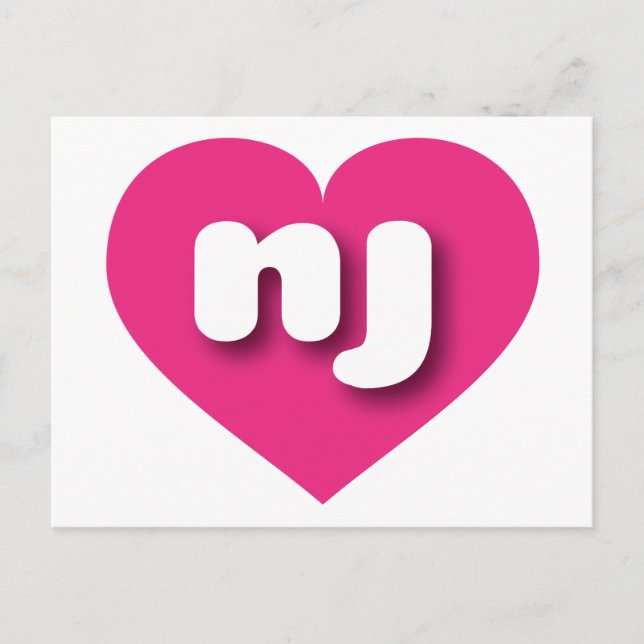 New Jersey hot pink heart - I love nj Postcard (Front)