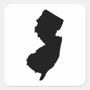 New Jersey in Black and White Square Sticker