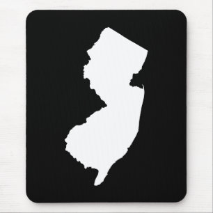 New Jersey in White and Black Mouse Mat