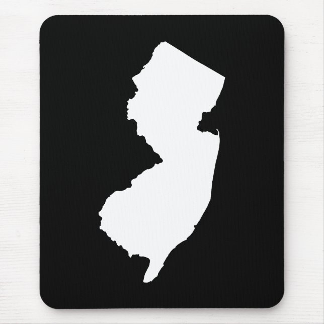 New Jersey in White and Black Mouse Mat (Front)