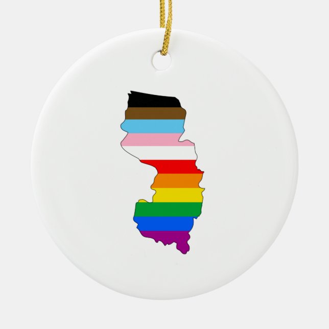 New Jersey Inclusive Pride Ceramic Tree Decoration (Front)