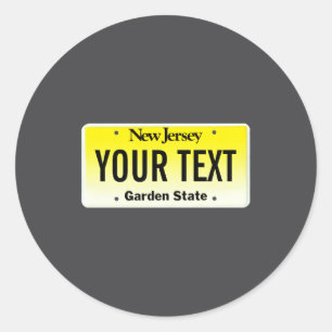 New Jersey License Plate _1  Classic Round Sticker