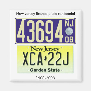 New Jersey License Plate Centennial Magnet