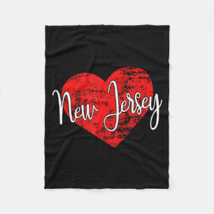 New jersey love cool grunge heart fun new jersey fleece blanket