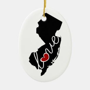 New Jersey Love!  Gifts for NJ Lovers Ceramic Tree Decoration