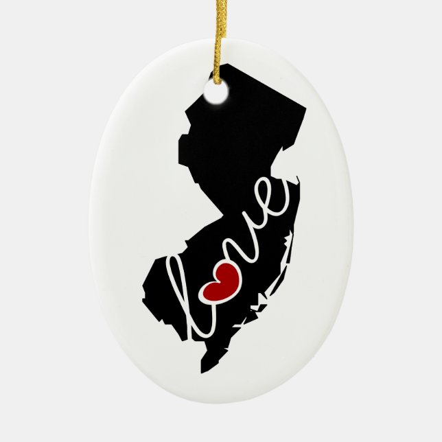 New Jersey Love!  Gifts for NJ Lovers Ceramic Tree Decoration (Front)
