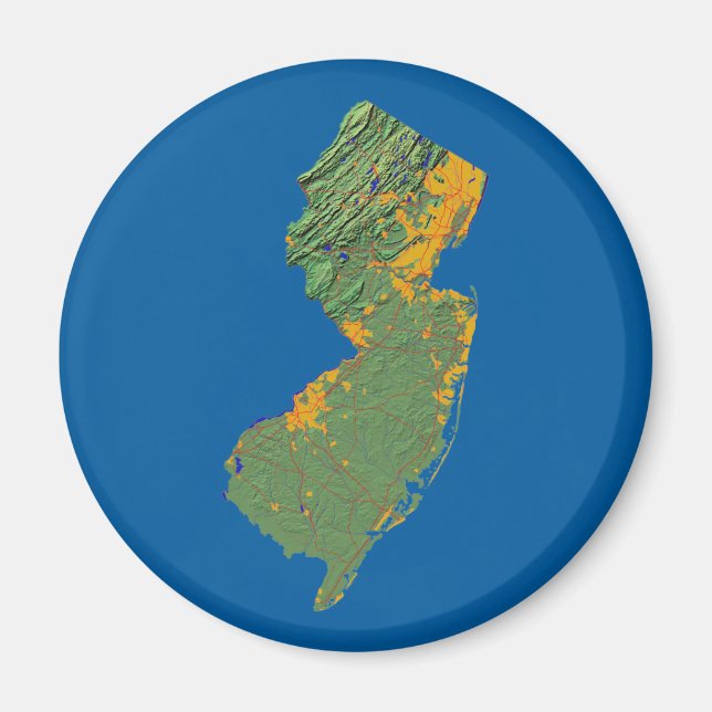 New Jersey Map Magnet (Front)