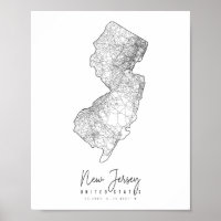 New Jersey Minimal Street Map