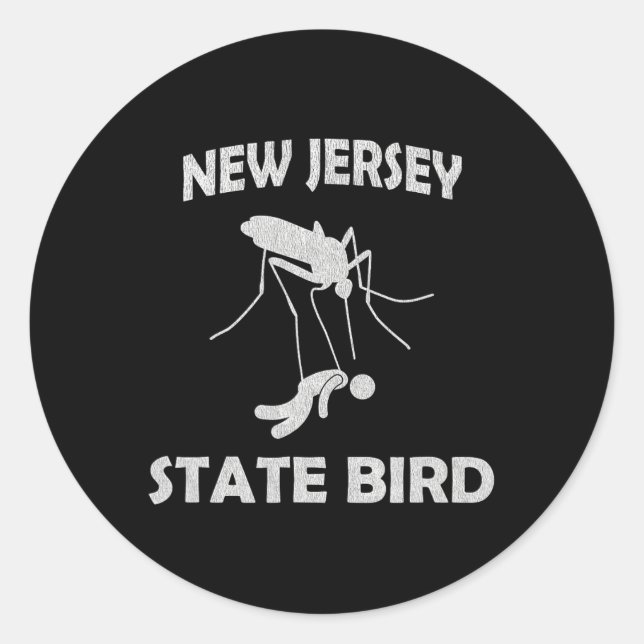 New Jersey Mosquito State Bird Funny Outdoors  Classic Round Sticker (Front)
