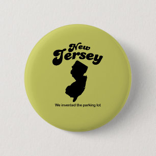 New Jersey Motto - We invented the parking lot 6 Cm Round Badge