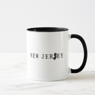 New Jersey Name with State Shaped Letter Mug