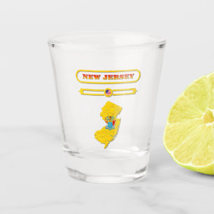 NEW JERSEY, NEW JERSEY MAP, USA. SAMER BRASIL SHOT GLASS