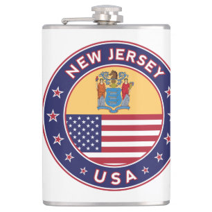 New Jersey, New Jersey sticker, phone case, bag Hip Flask