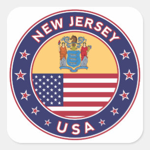 New Jersey, New Jersey sticker, phone case, bag Square Sticker