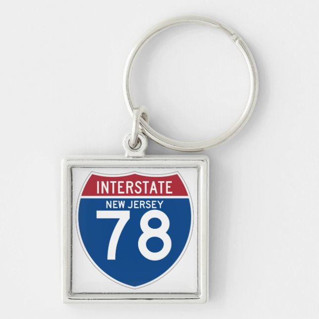 New Jersey NJ I-78 Interstate Highway Shield - Key Ring (Front)