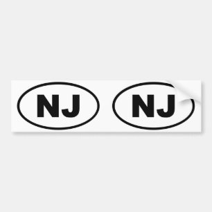 New Jersey NJ oval Bumper Sticker