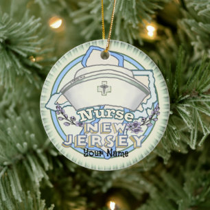 New Jersey Nurse  Ceramic Tree Decoration