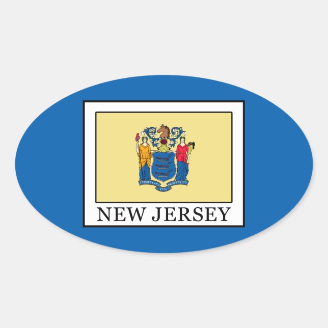 New Jersey Oval Sticker (Front)