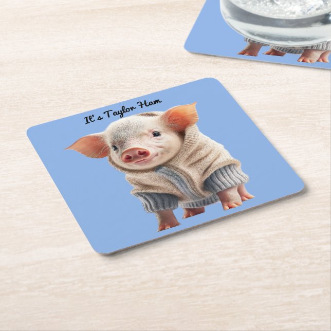New Jersey Pig Drink Coaster (Angled)