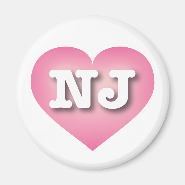 New Jersey Pink Fade Heart - I love NJ Magnet (Front)